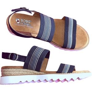 NWOT Bobs by Skechers Desert Kiss Jute Platform Comfort Sandals 10